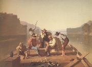 George Caleb Bingham Raftsmen Playing Cards oil painting